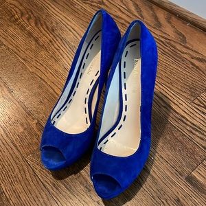 Enzo Angiolini Blue Peep Toe Pumps